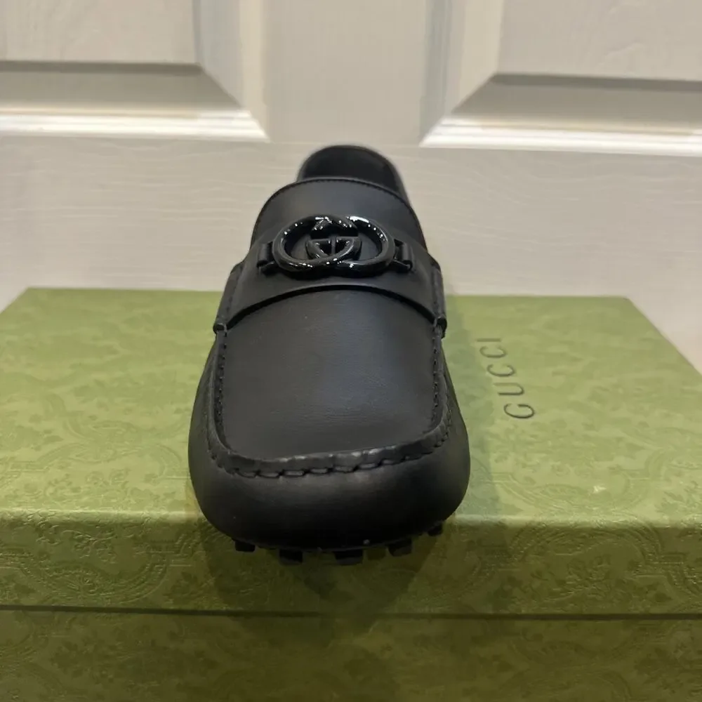 AUTHENTIC GUCCI INTERLOCKING G MOCCASINS LOAFERS 692379 GG 11.5 (fits USA 12.5)